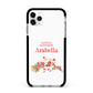 Santas Favourite Personalised Name Apple iPhone 11 Pro Max in Silver with Black Impact Case