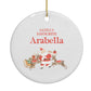 Santas Favourite Personalised Name Circle Decoration Back Image