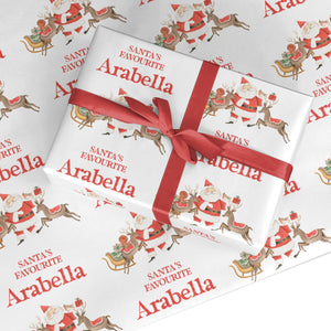 Santas Favourite Personalised Name Wrapping Paper