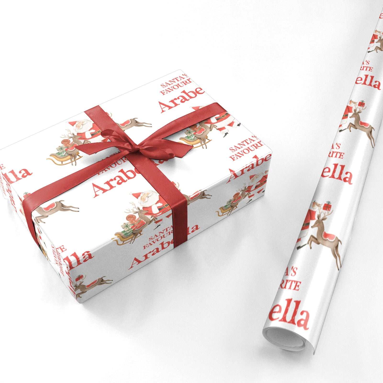 Santas Favourite Personalised Name Personalised Wrapping Paper