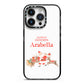 Santas Favourite Personalised Name iPhone 14 Pro Black Impact Case on Silver phone