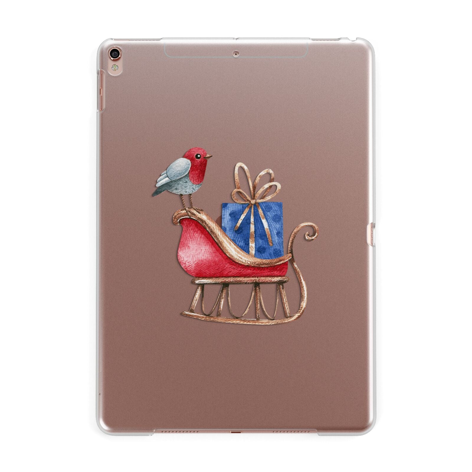 Santas Sleigh Apple iPad Rose Gold Case