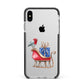 Santas Sleigh Apple iPhone Xs Max Impact Case Black Edge on Silver Phone