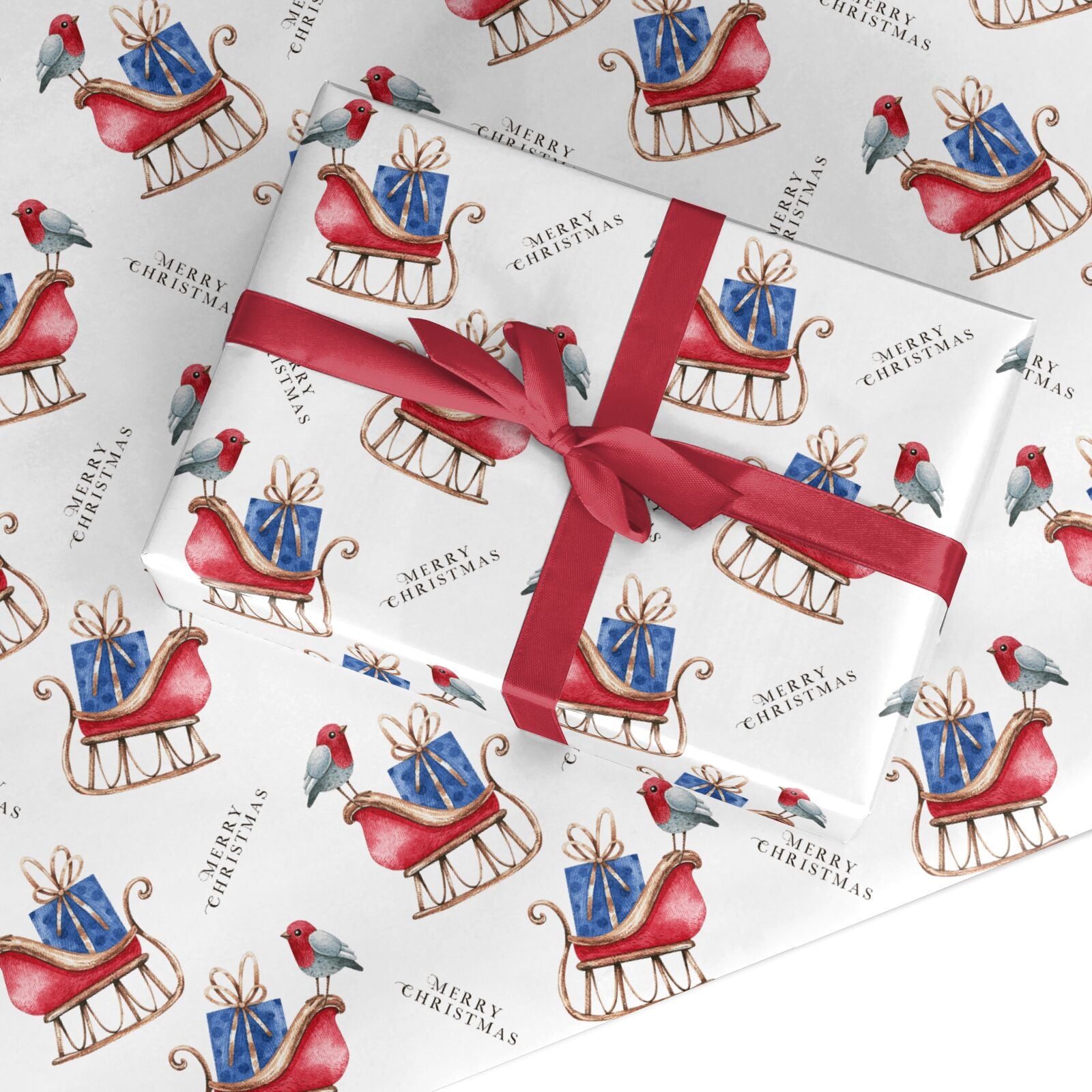 Santas Sleigh Custom Wrapping Paper