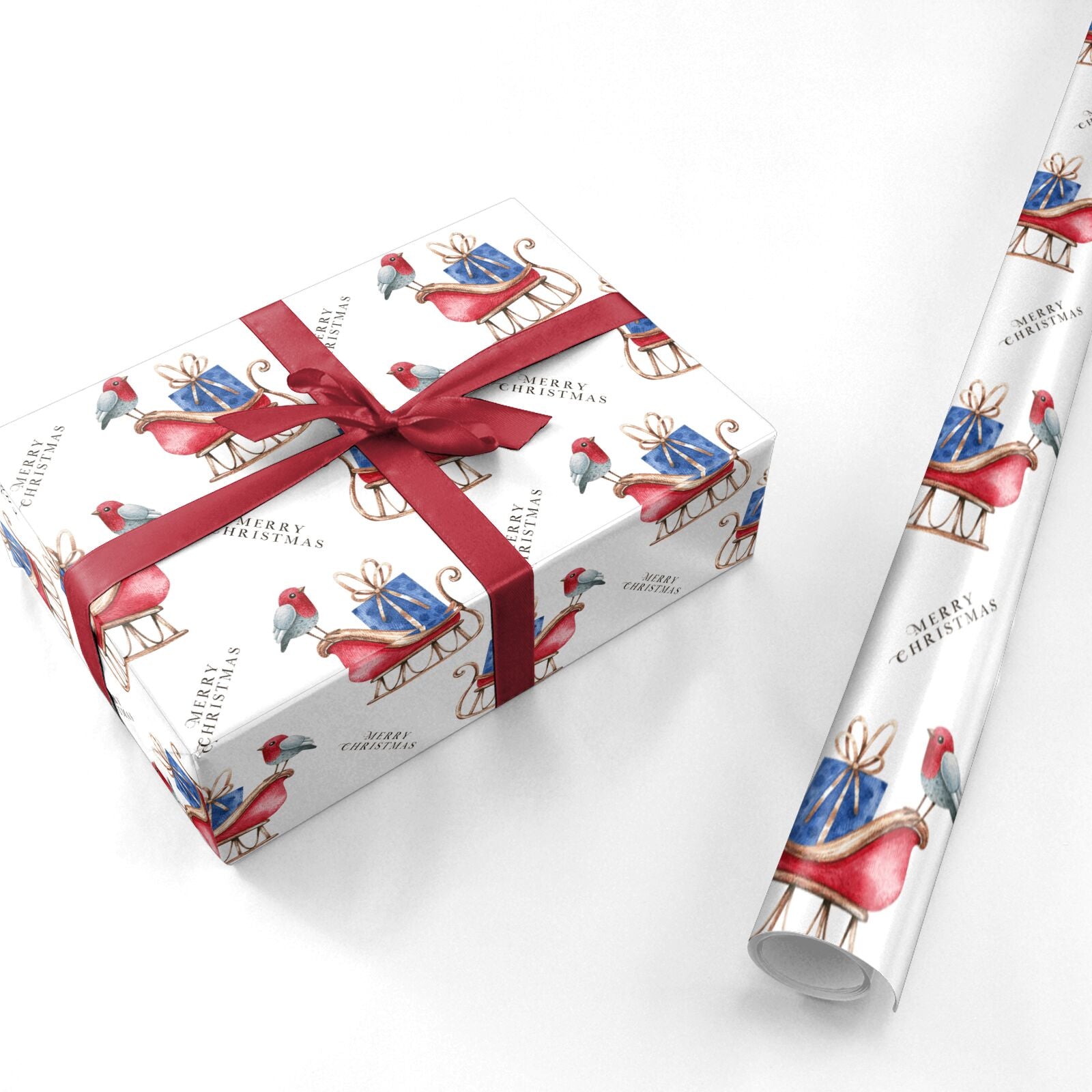 Santas Sleigh Personalised Wrapping Paper