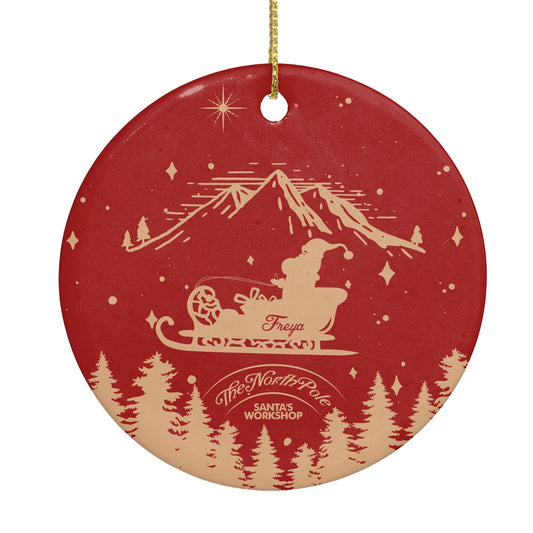 Santas Workshop Personalised Circle Decoration