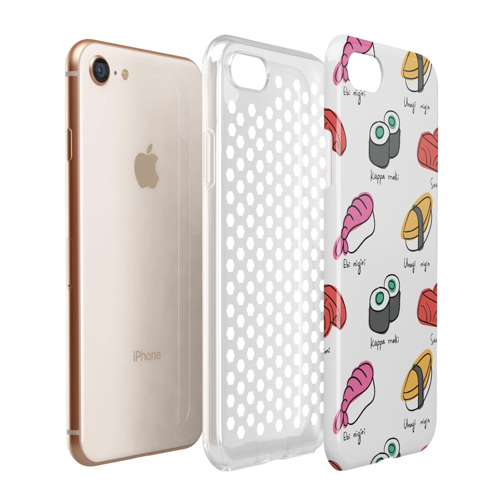 Sashimi Kappa Maki Sushi Apple iPhone 7 8 3D Tough Case Expanded View