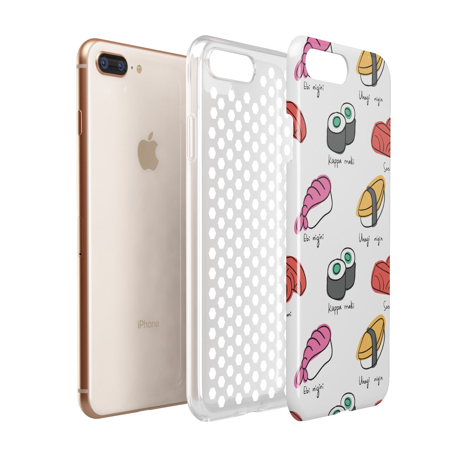 Sashimi Kappa Maki Sushi Apple iPhone 7 8 Plus 3D Tough Case Expanded View
