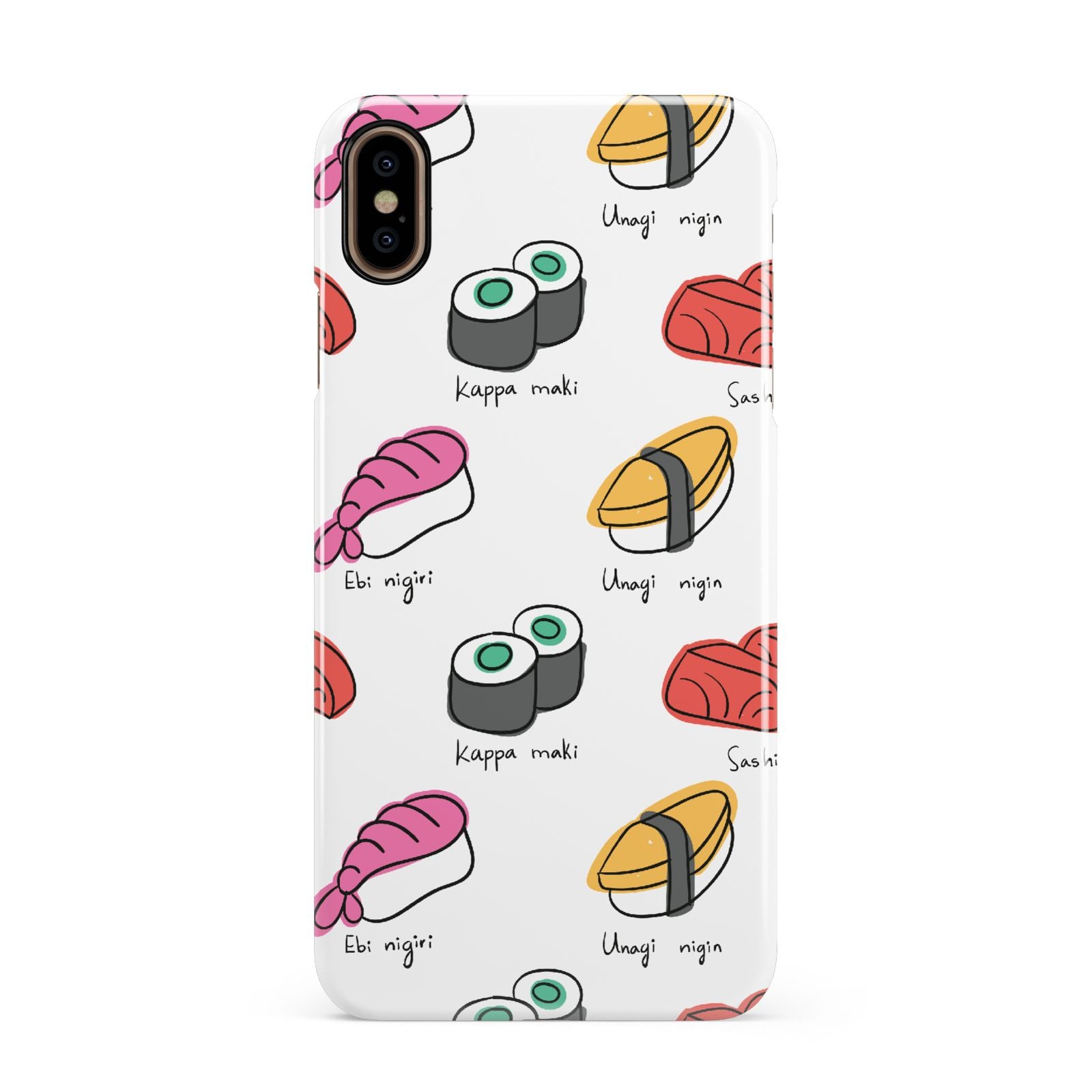 Sashimi Kappa Maki Sushi Apple iPhone Xs Max 3D Snap Case