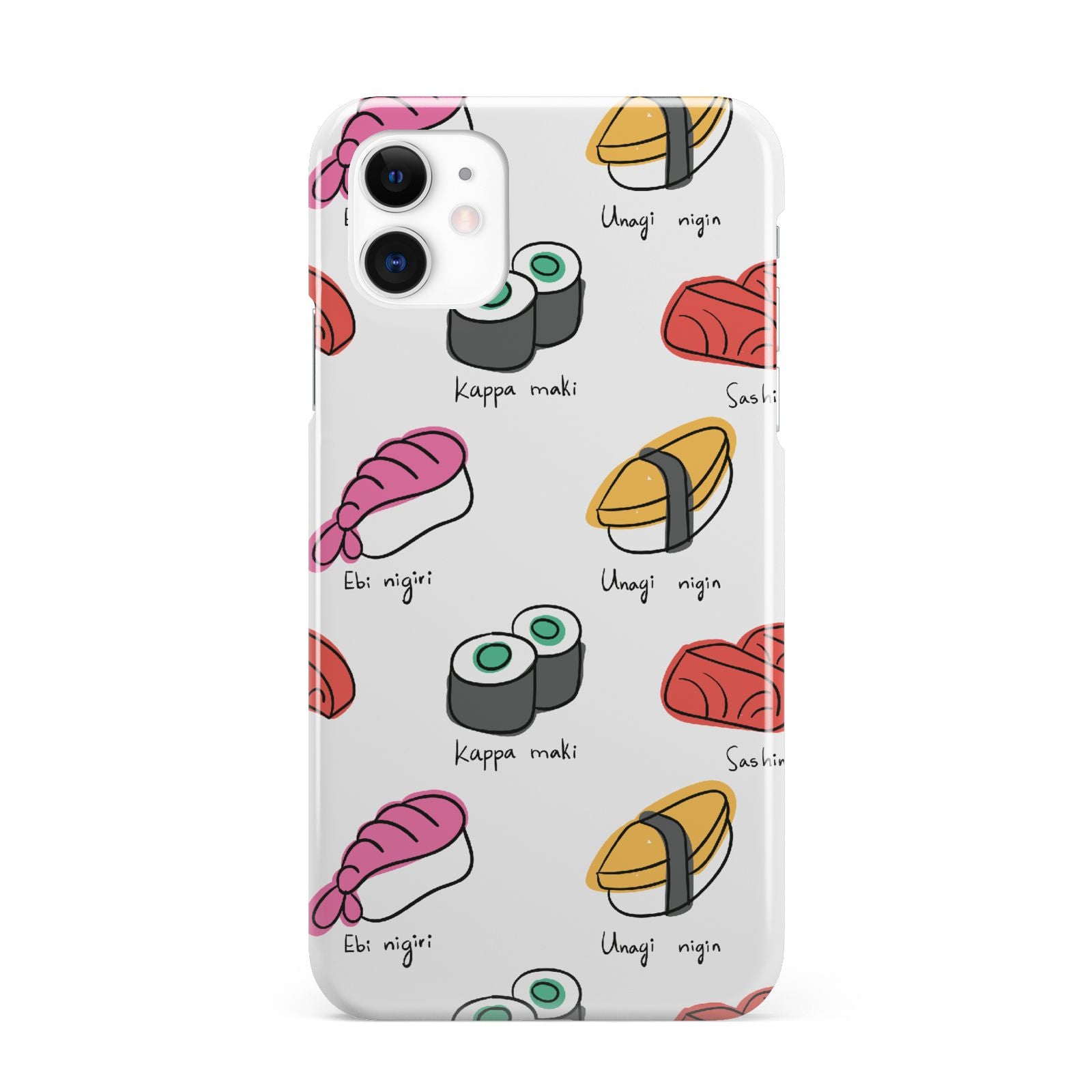 Sashimi Kappa Maki Sushi iPhone 11 3D Snap Case