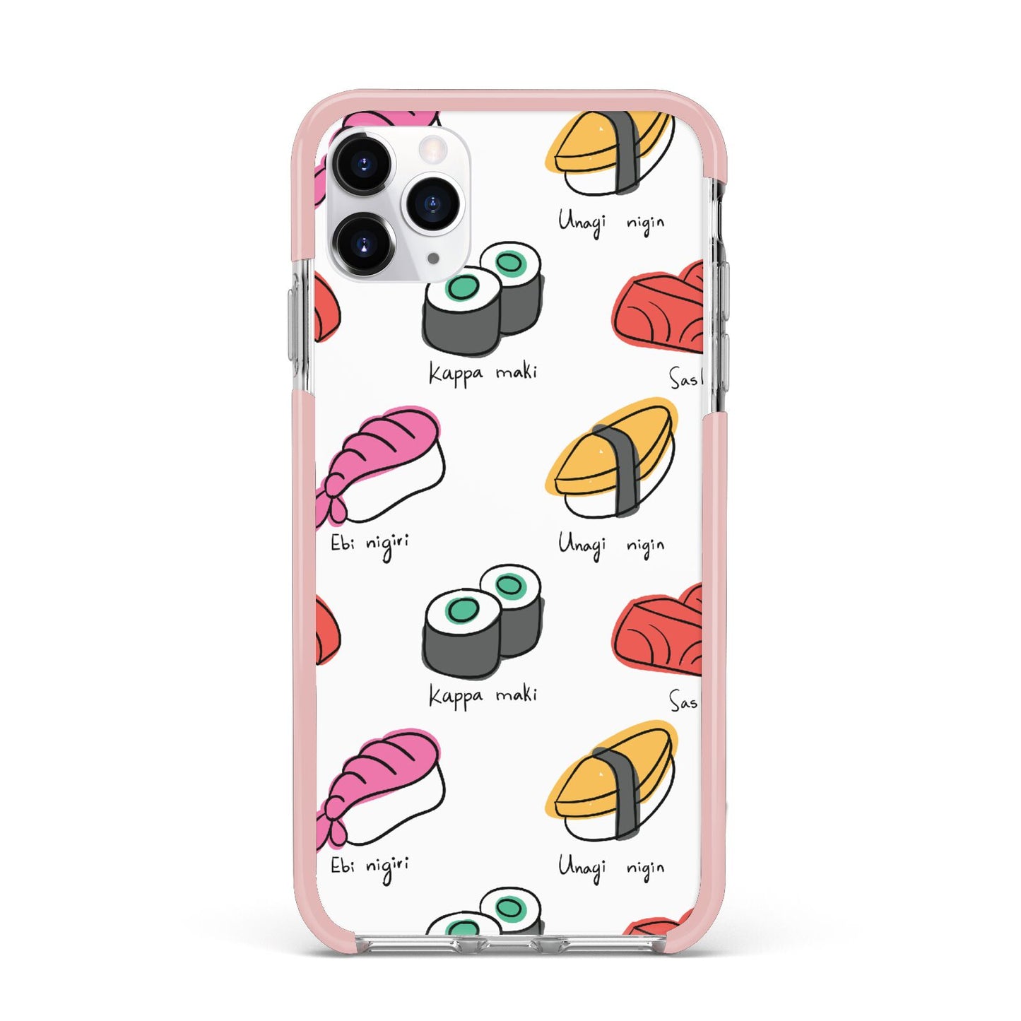 Sashimi Kappa Maki Sushi iPhone 11 Pro Max Impact Pink Edge Case