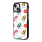 Sashimi Kappa Maki Sushi iPhone 13 Black Impact Case Side Angle on Silver phone
