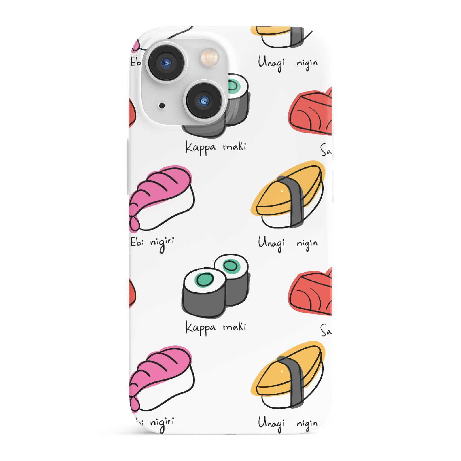 Sashimi Kappa Maki Sushi iPhone 13 Mini Full Wrap 3D Snap Case