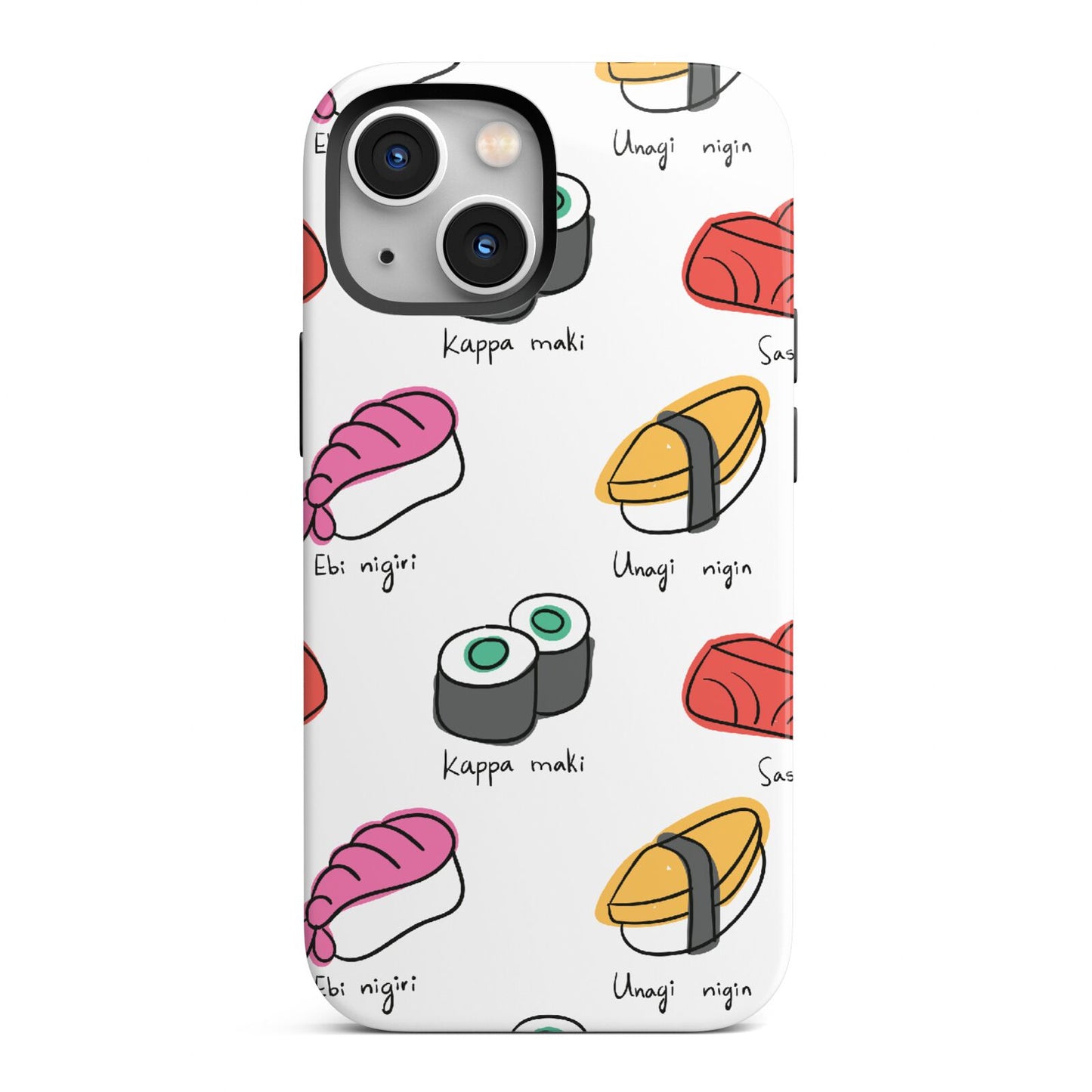 Sashimi Kappa Maki Sushi iPhone 13 Mini Full Wrap 3D Tough Case