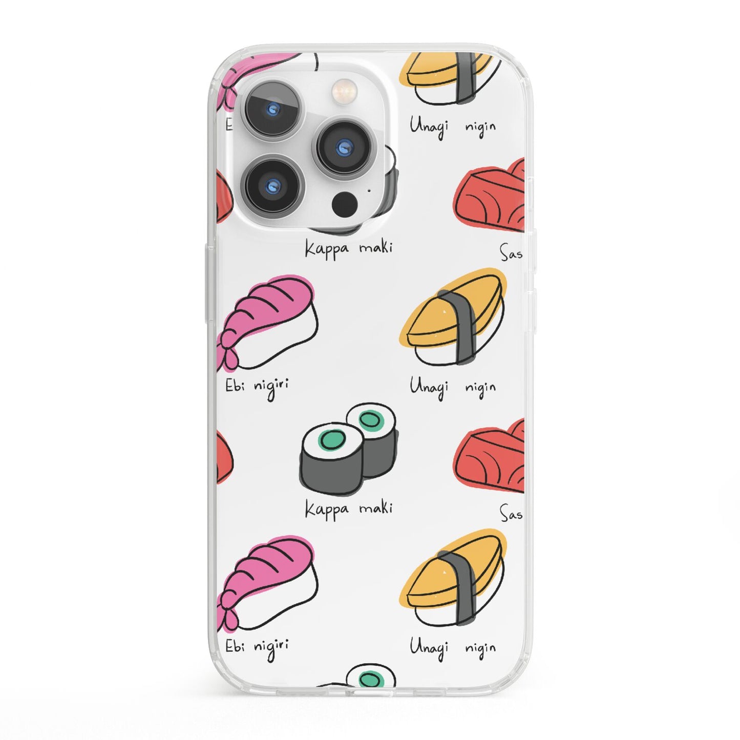 Sashimi Kappa Maki Sushi iPhone 13 Pro Clear Bumper Case