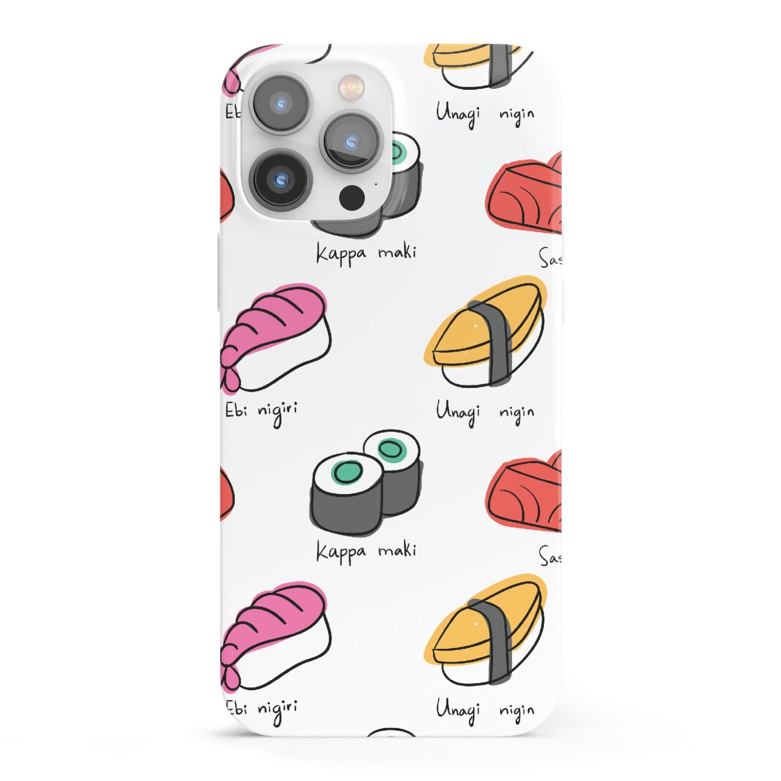 Sashimi Kappa Maki Sushi iPhone 13 Pro Max Full Wrap 3D Snap Case
