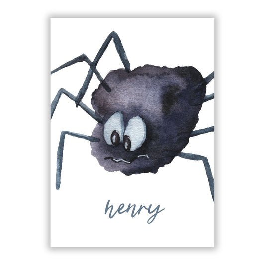 Scared Spider Personalised A5 Flat Greetings Card