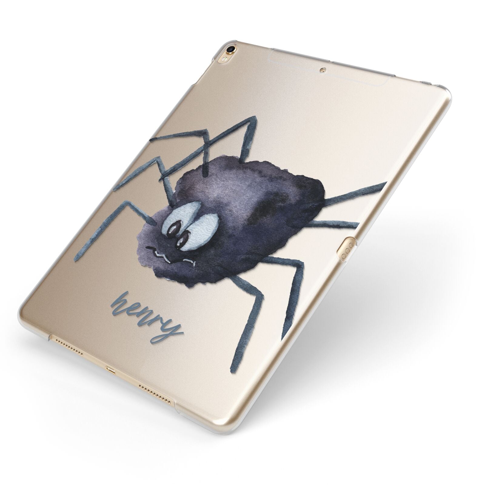 Scared Spider Personalised Apple iPad Case on Gold iPad Side View