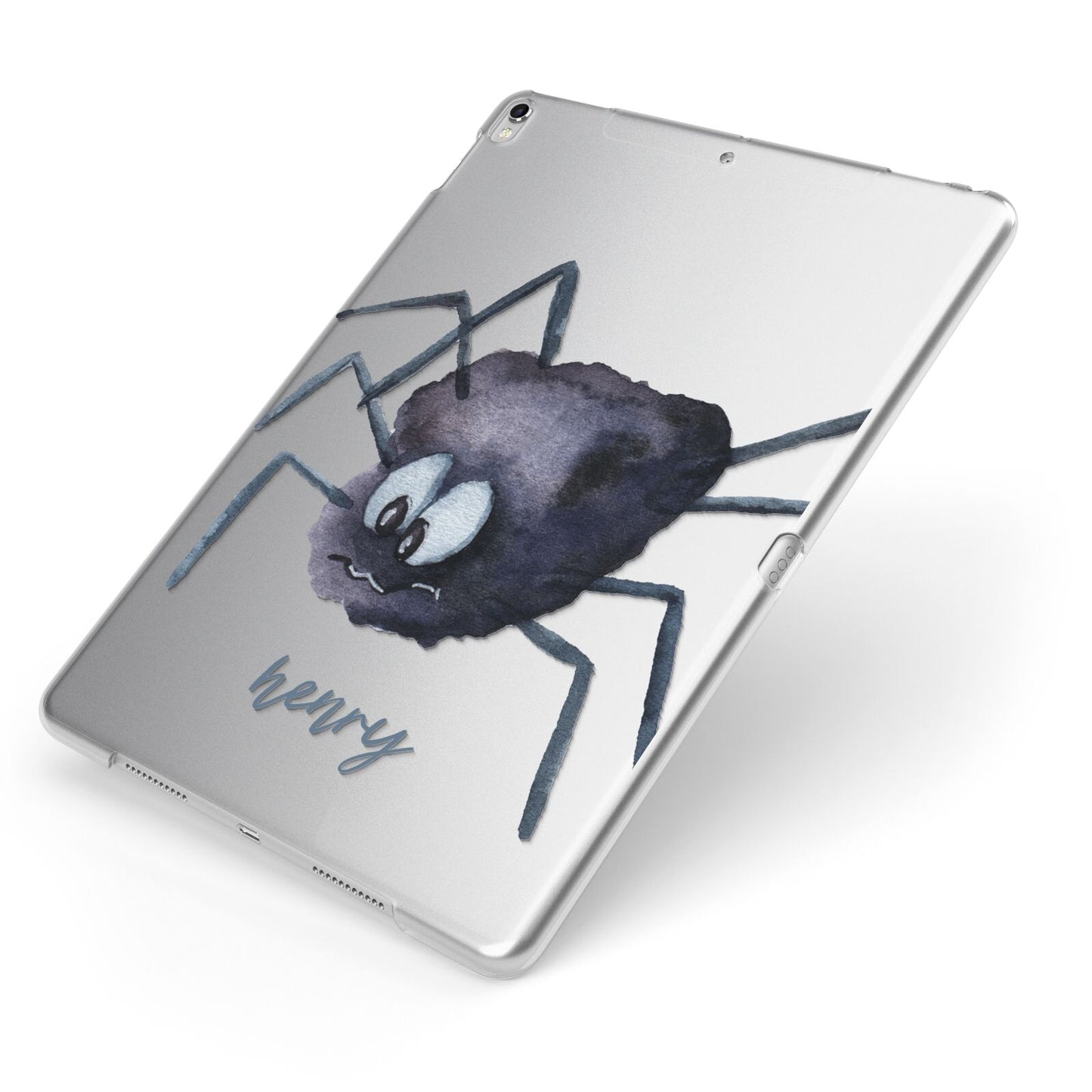 Scared Spider Personalised Apple iPad Case on Silver iPad Side View