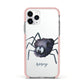 Scared Spider Personalised Apple iPhone 11 Pro in Silver with Pink Impact Case