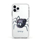 Scared Spider Personalised Apple iPhone 11 Pro in Silver with White Impact Case