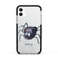 Scared Spider Personalised Apple iPhone 11 in White with Black Impact Case