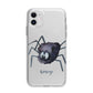 Scared Spider Personalised Apple iPhone 11 in White with Bumper Case