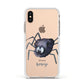 Scared Spider Personalised Apple iPhone Xs Impact Case White Edge on Gold Phone