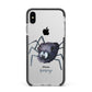 Scared Spider Personalised Apple iPhone Xs Max Impact Case Black Edge on Silver Phone