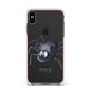 Scared Spider Personalised Apple iPhone Xs Max Impact Case Pink Edge on Black Phone