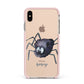 Scared Spider Personalised Apple iPhone Xs Max Impact Case Pink Edge on Gold Phone