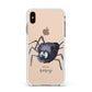 Scared Spider Personalised Apple iPhone Xs Max Impact Case White Edge on Gold Phone
