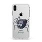 Scared Spider Personalised Apple iPhone Xs Max Impact Case White Edge on Silver Phone