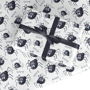 Scared Spider Personalised Wrapping Paper