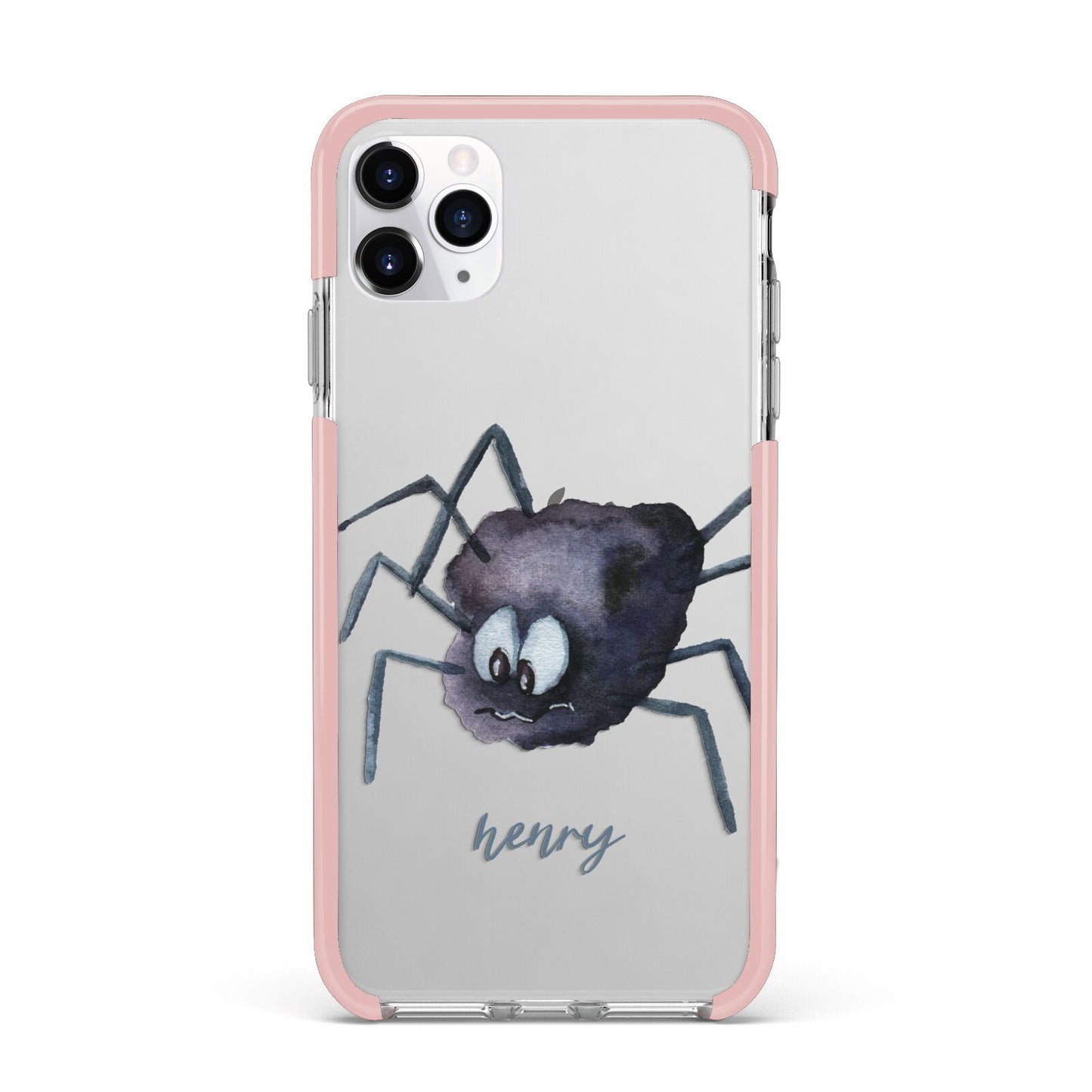 Scared Spider Personalised iPhone 11 Pro Max Impact Pink Edge Case