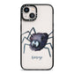 Scared Spider Personalised iPhone 13 Black Impact Case on Silver phone