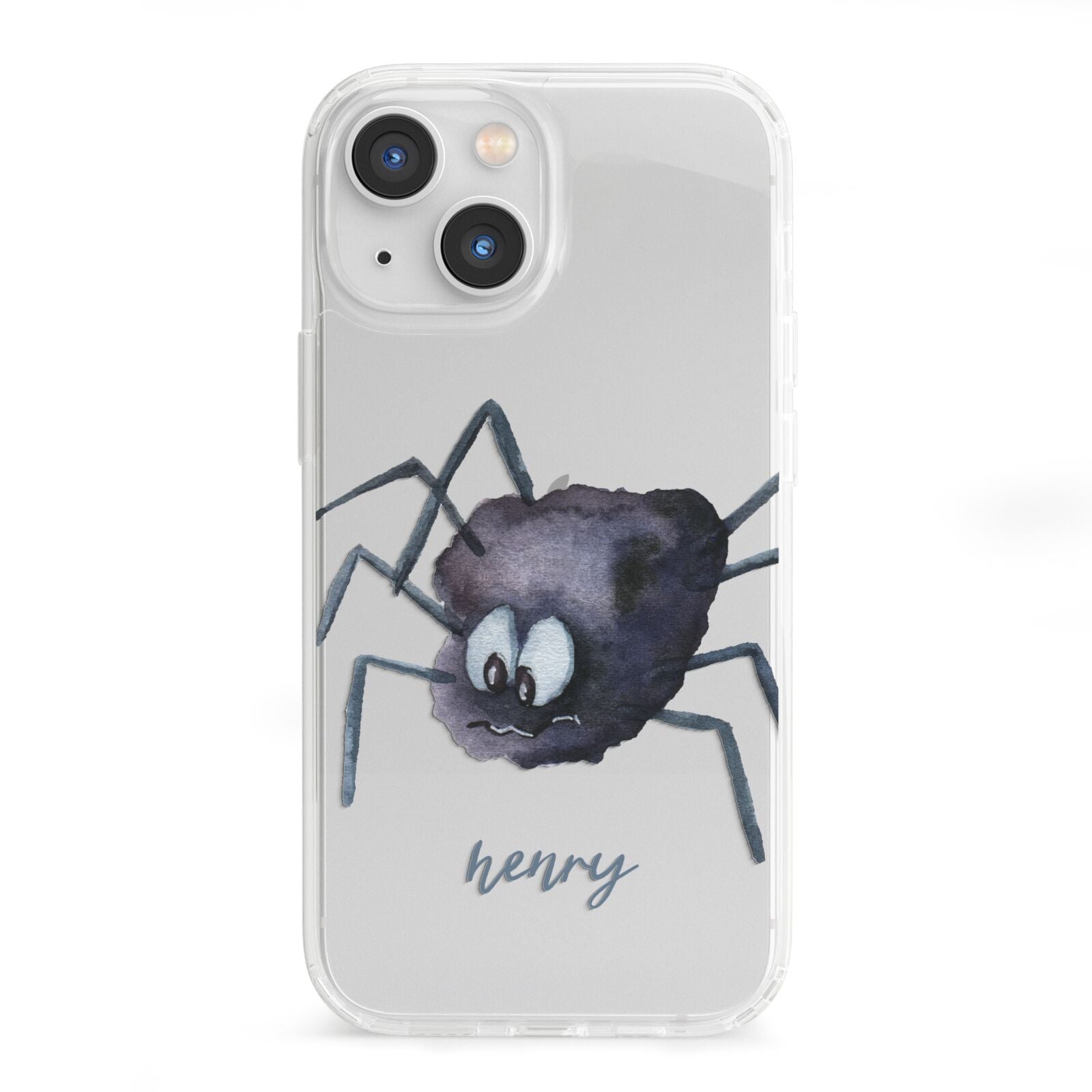 Scared Spider Personalised iPhone 13 Mini Clear Bumper Case