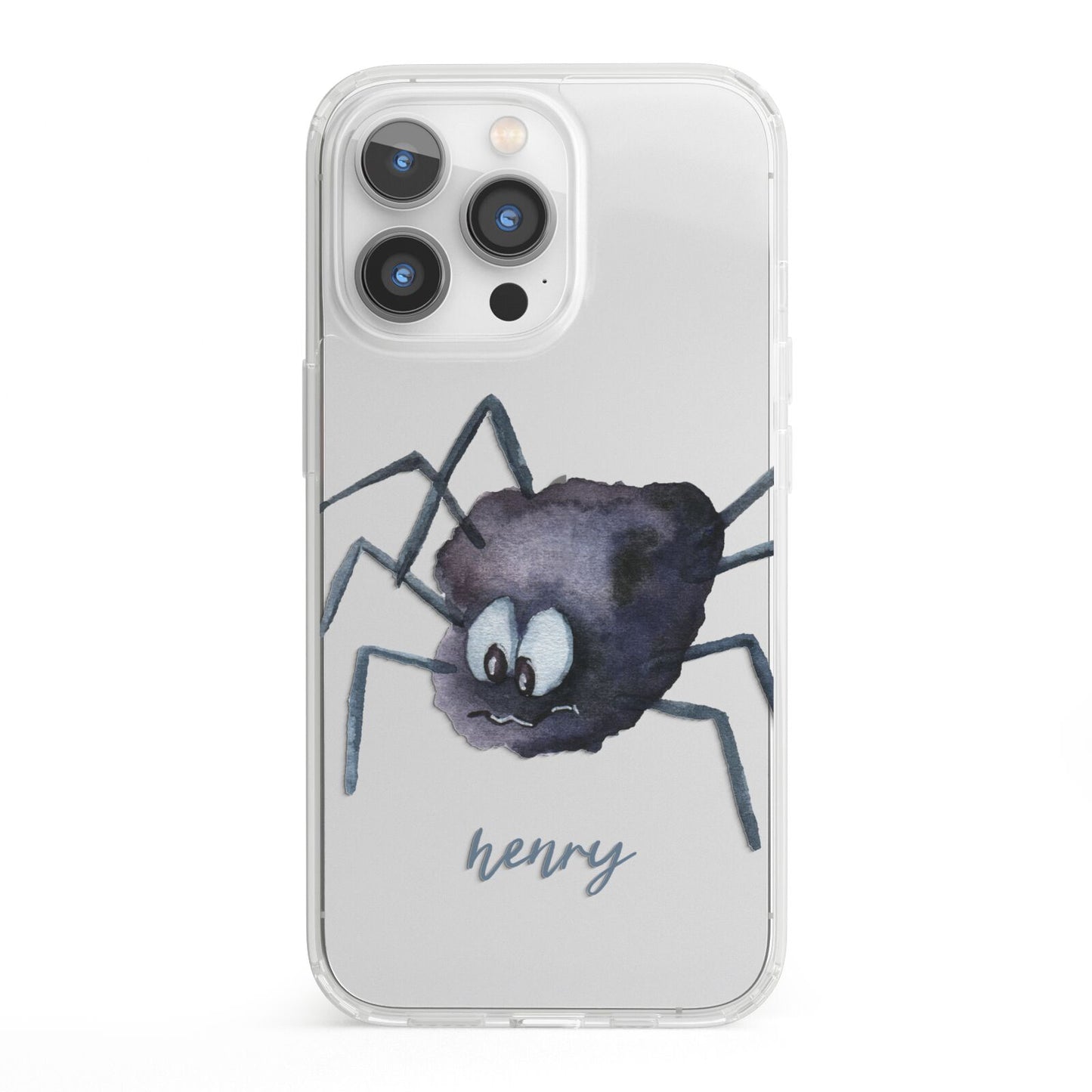 Scared Spider Personalised iPhone 13 Pro Clear Bumper Case