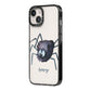Scared Spider Personalised iPhone 14 Black Impact Case Side Angle on Silver phone