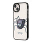 Scared Spider Personalised iPhone 14 Plus Black Impact Case Side Angle on Silver phone
