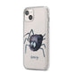 Scared Spider Personalised iPhone 14 Plus Clear Tough Case Starlight Angled Image