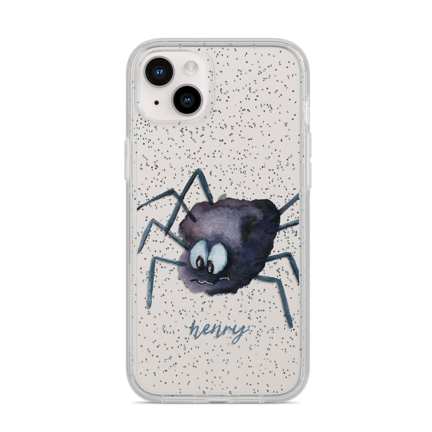 Scared Spider Personalised iPhone 14 Plus Glitter Tough Case Starlight