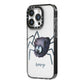 Scared Spider Personalised iPhone 14 Pro Black Impact Case Side Angle on Silver phone