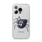 Scared Spider Personalised iPhone 14 Pro Glitter Tough Case Silver