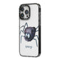 Scared Spider Personalised iPhone 14 Pro Max Black Impact Case Side Angle on Silver phone