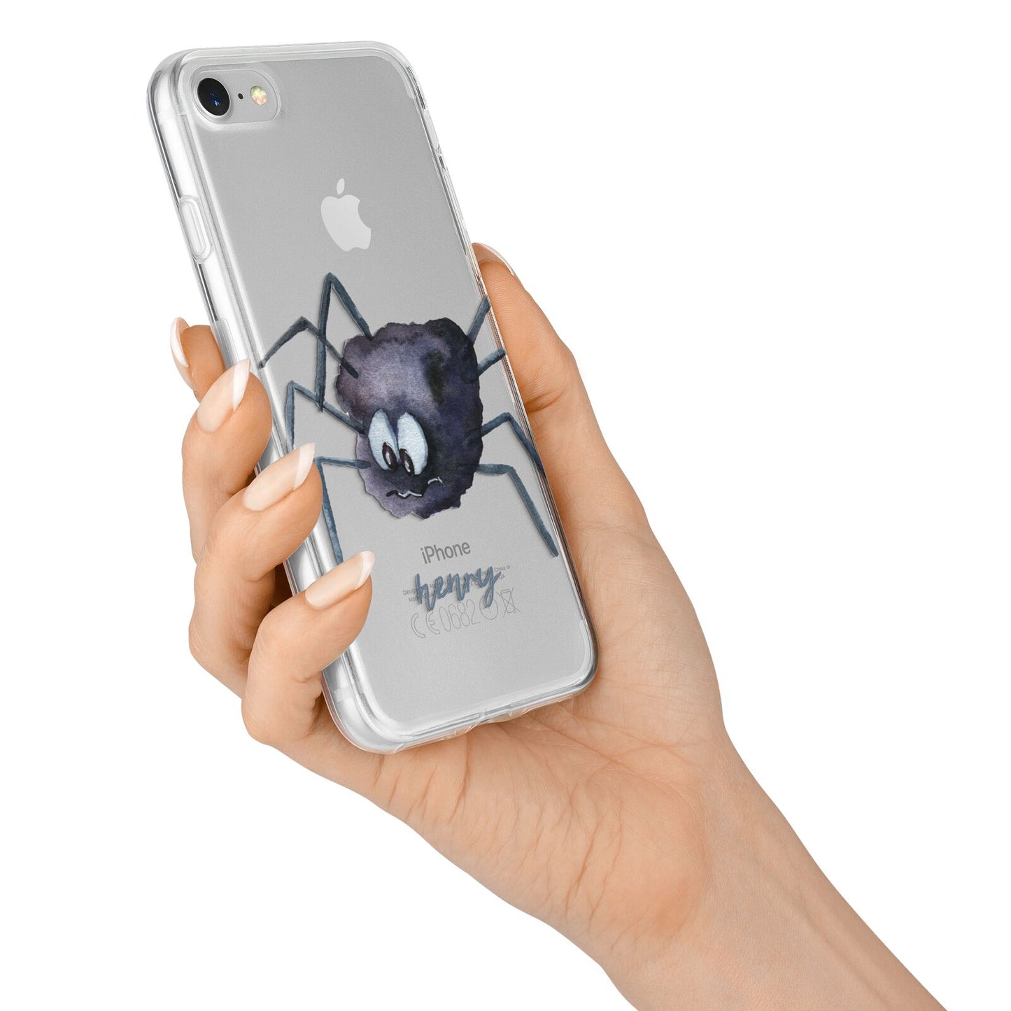 Scared Spider Personalised iPhone 7 Bumper Case on Silver iPhone Alternative Image