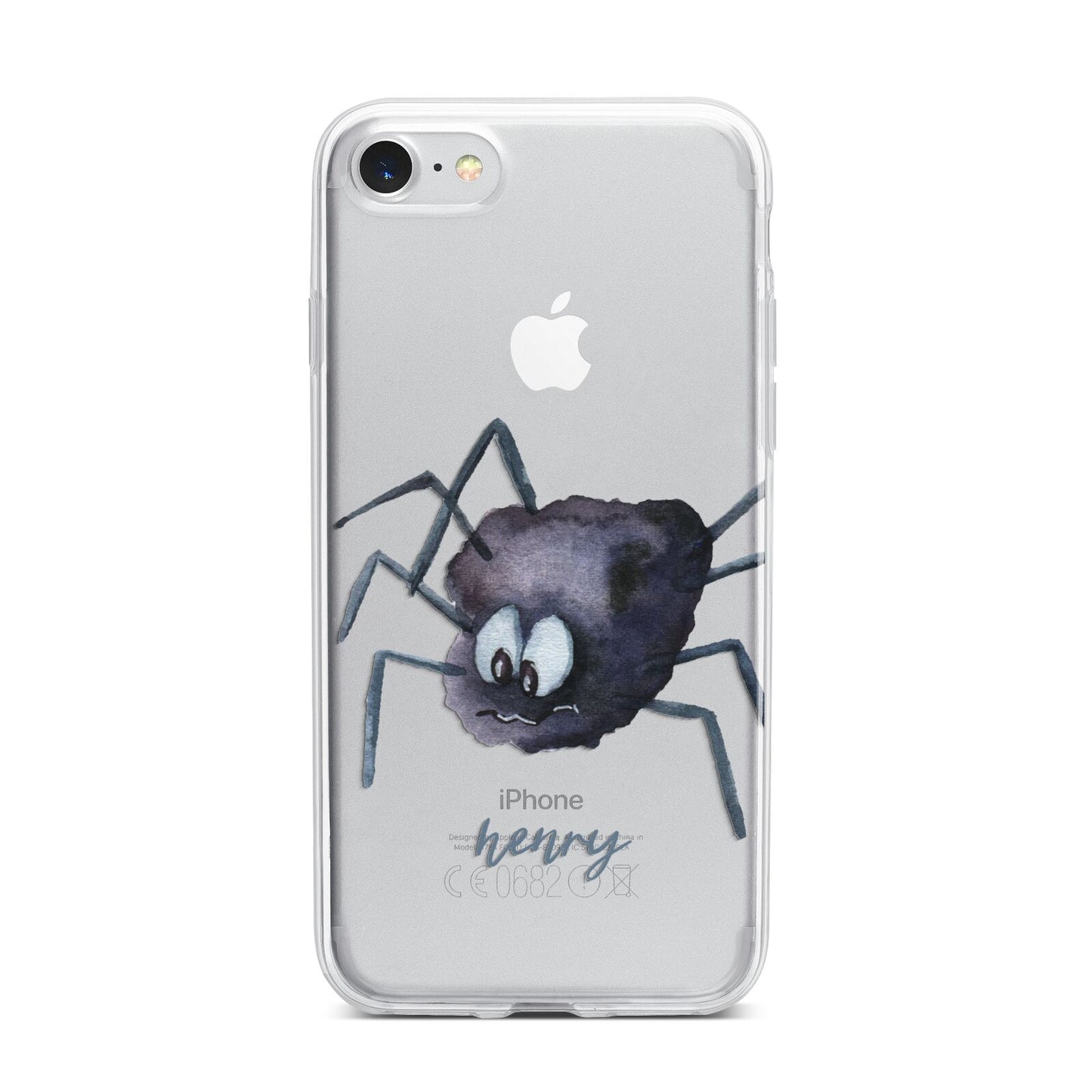 Scared Spider Personalised iPhone 7 Bumper Case on Silver iPhone