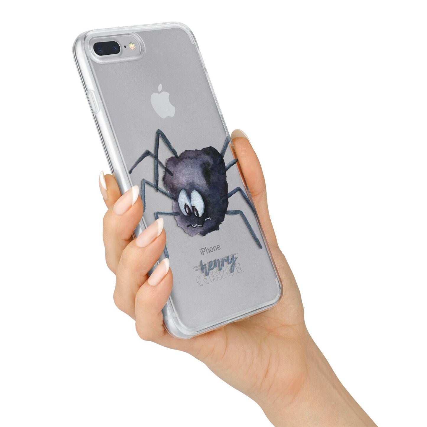 Scared Spider Personalised iPhone 7 Plus Bumper Case on Silver iPhone Alternative Image