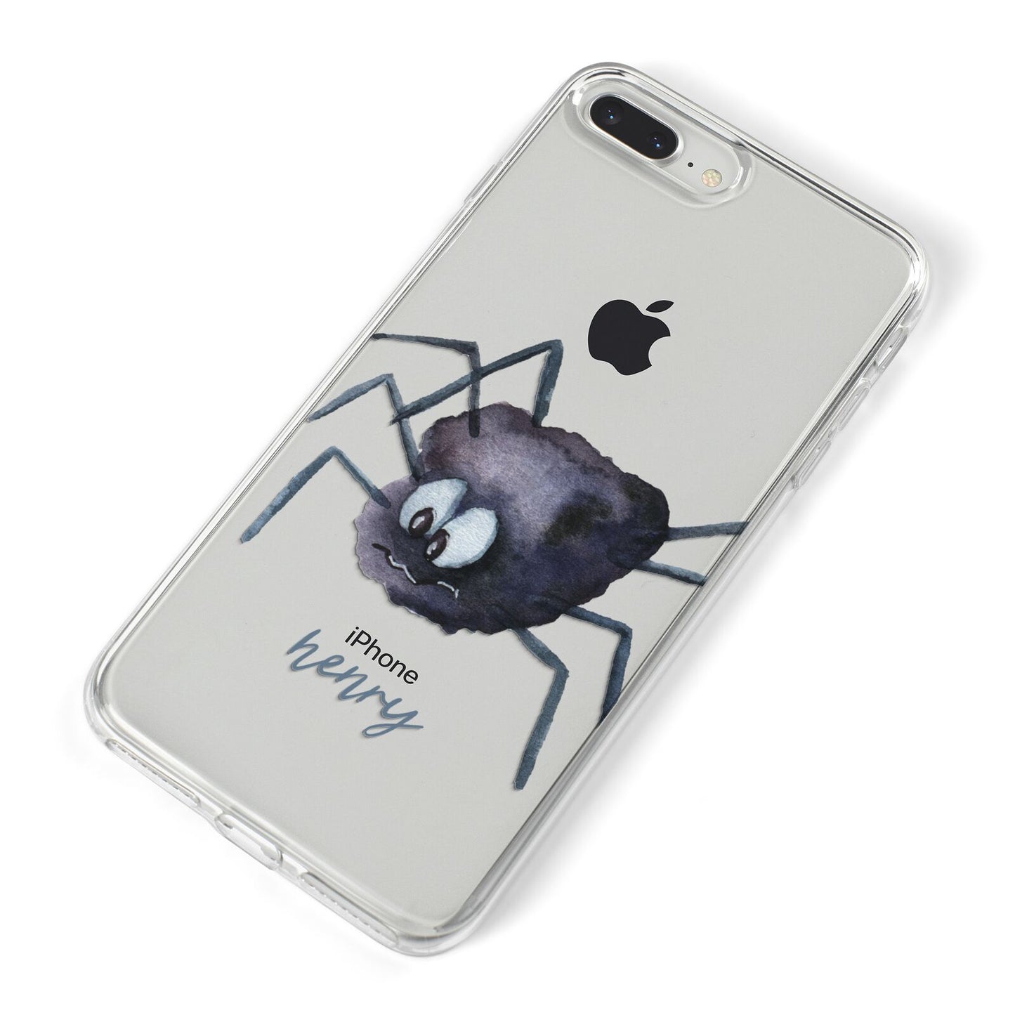 Scared Spider Personalised iPhone 8 Plus Bumper Case on Silver iPhone Alternative Image