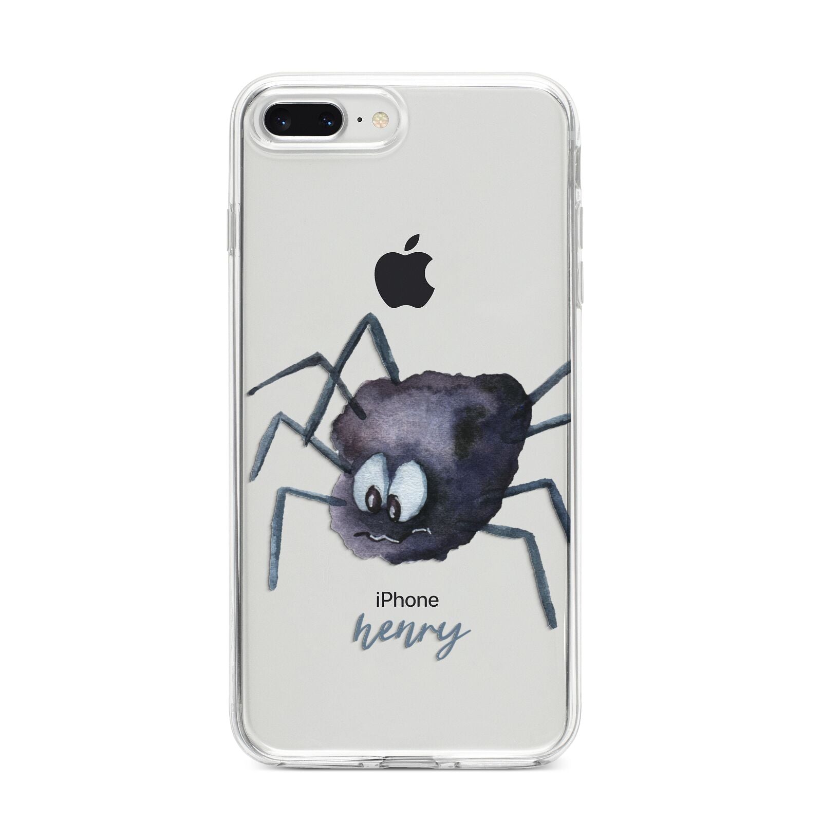 Scared Spider Personalised iPhone 8 Plus Bumper Case on Silver iPhone